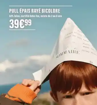 Monoprix Pull épais rayé bicolore offre