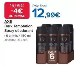 Costco Axe - dark temptation spray déodorant offre