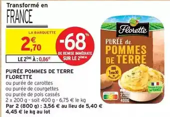 Intermarché Florette - purée pommes de terre offre