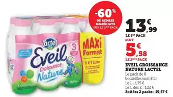 Hyper U Lactel - eveil croissance nature offre