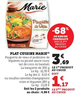 Hyper U Marie plat cuisine offre