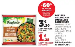 Hyper U Bonduelle poelees de legumes surgelees offre