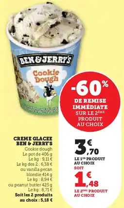 Hyper U Ben & jerry's creme glacee offre