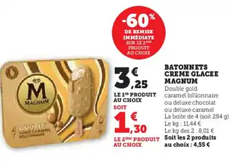 Hyper U Magnum batonnets creme glacee offre