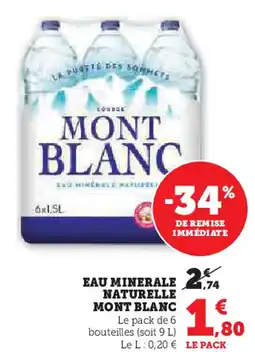 Hyper U Mont blanc eau minerale naturelle offre