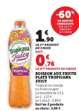 Hyper U Tropicana juicy boisson aux fruits plate offre