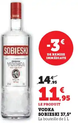 Hyper U Sobieski vodka 37.5° offre