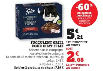 Hyper U Succulent grill pour chat felix offre