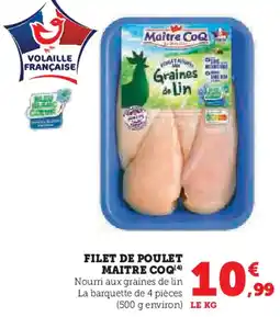 Hyper U Filet de poulet maitre coq offre