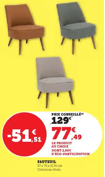 Hyper U Fauteuil offre