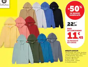 Hyper U U collection sweats adulte offre