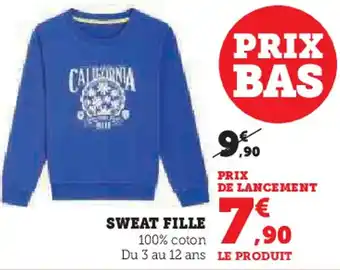 Hyper U U essentiel sweat fille offre