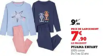 Hyper U U essentiel pyjama enfant offre