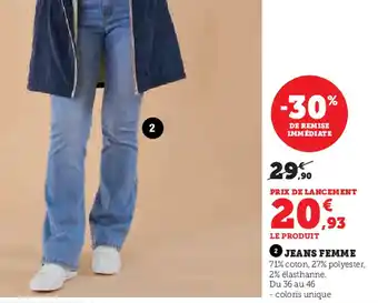 Hyper U Jeans femme offre