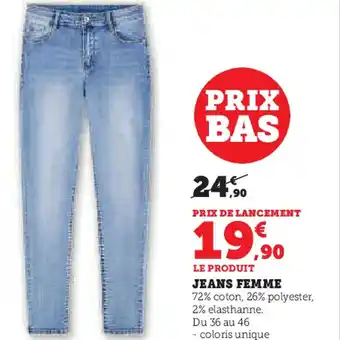 Hyper U Jeans femme offre