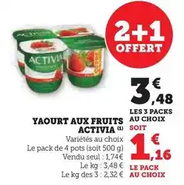 Hyper U Activia - yaourt aux fruits offre