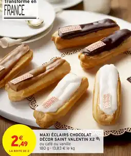 Intermarché Maxi éclairs chocolat décor saint valentin x2 offre