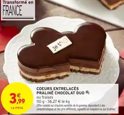 Intermarché Coeurs entrelacés praliné chocolat duo offre