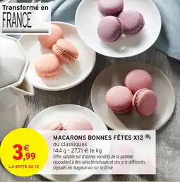 Intermarché Macarons bonnes fêtes x12 offre