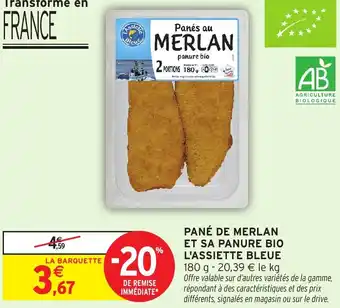 Intermarché Pané de merlan et sa panure bio l'assiette bleue offre