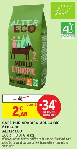 Intermarché Alter eco café pur arabica moulu bio éthiopie offre