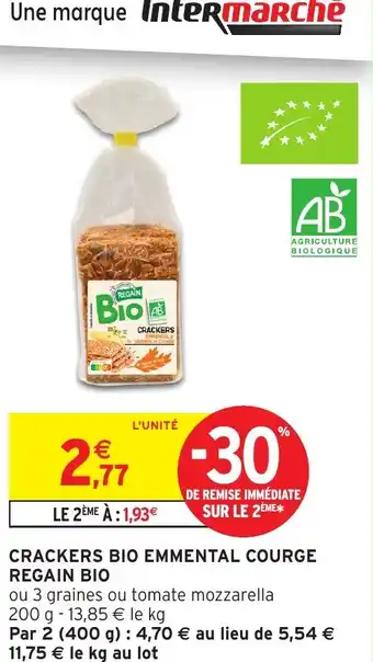 Intermarché Regain bio crackers bio emmental courge offre