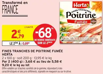 Intermarché Herta fines tranches de poitrine fumée offre