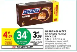 Intermarché Snickers barres glacées family pack x12 offre