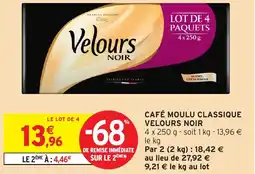 Intermarché Velours noir café moulu classique offre