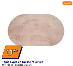 Action Tapis ovale en fausse fourrure offre