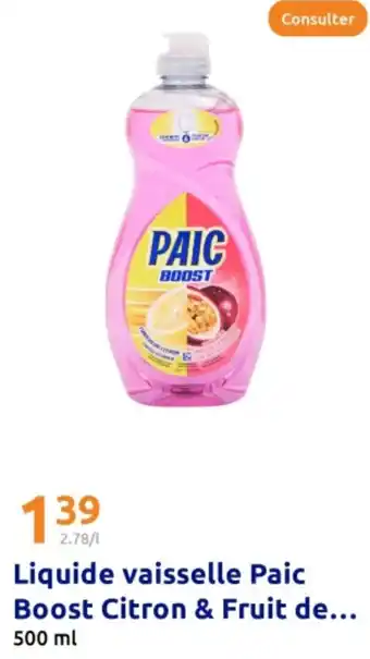 Action PAIC Liquide vaisselle Boost Citron & Fruit de... offre