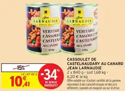 Intermarché Jean larnaudie cassoulet de castelnaudary au canard offre