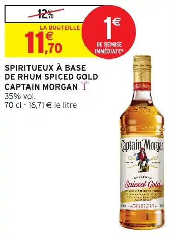 Intermarché Captain morgan spiritueux à base de rhum spiced gold offre