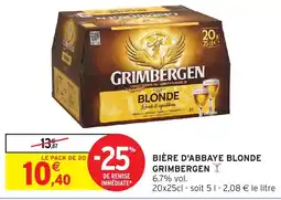 Intermarché Grimbergen bière d'abbaye blonde offre