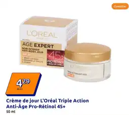 Action L'ORÉAL Crème de jour Triple Action Anti-Âge Pro-Rétinol 45+ offre