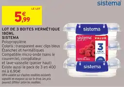 Intermarché Sistema lot de 3 boites hermétique offre