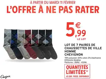 Intermarché Chevignon lot de 7 paires de chaussettes de ville homme offre