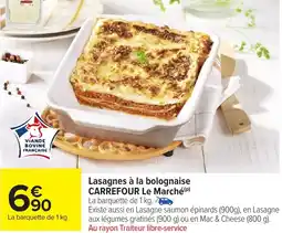 Carrefour Market Carrefour le marché  lasagnes à la bolognaise offre