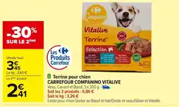 Carrefour CARREFOUR COMPANINO VITALIVE Terrine pour chien offre