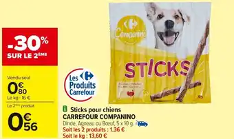 Carrefour CARREFOUR COMPANINO Sticks pour chiens offre