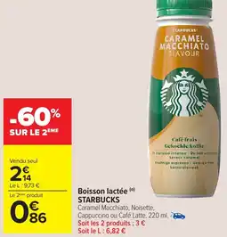 Carrefour Market Starbucks boisson lactée offre