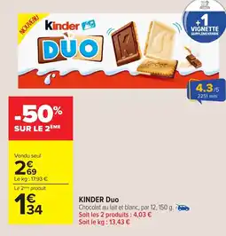 Carrefour Market Kinder duo offre