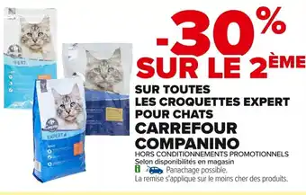 Carrefour Sur toutes les croquettes expert pour chats carrefour companino offre