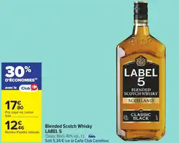 Carrefour Market Label 5 blended scotch whisky offre