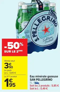 Carrefour Market San pellegrino eau minérale gazeuse offre