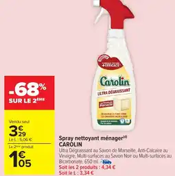 Carrefour Market Carolin spray nettoyant ménager offre