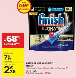 Carrefour Market Finish capsules lave-vaisselle offre