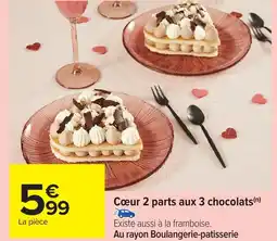 Carrefour Coeur 2 parts aux 3 chocolats offre