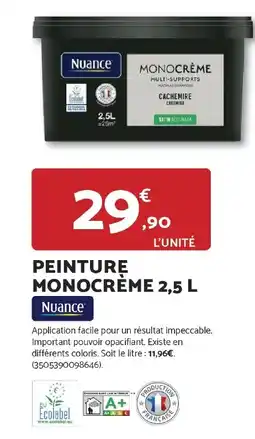 Bricomarché Nuance peinture monocrème offre