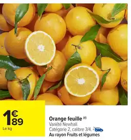 Carrefour Orange feuille offre